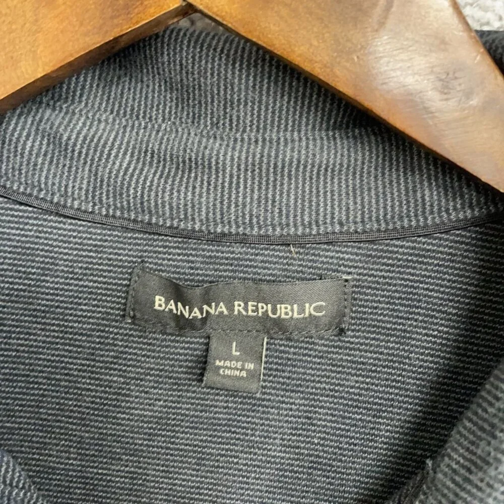 Banana Republic Men's Size L Gray Polo Shirt Cotton Blend